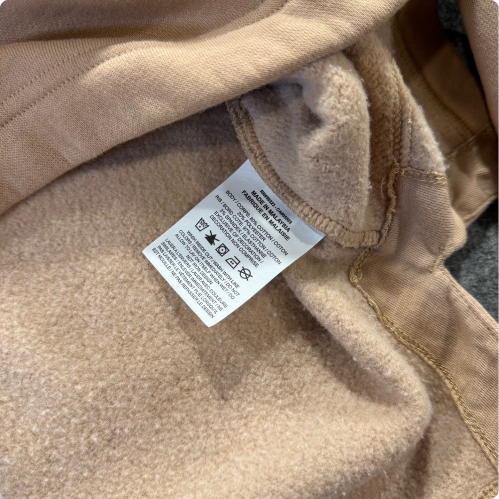Nike Quarter Zip Pullover Beige Swoosh Sweatshirt Oversized Women's L Neutral - Picture 7 of 9